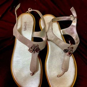 Size 9 Michael Kors silver Sandals